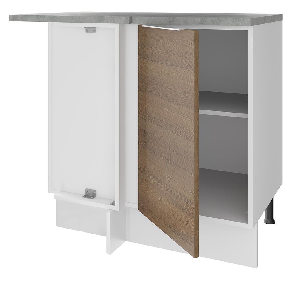Balcão de Canto Madesa Stella 1 Porta - Branco/Rustic