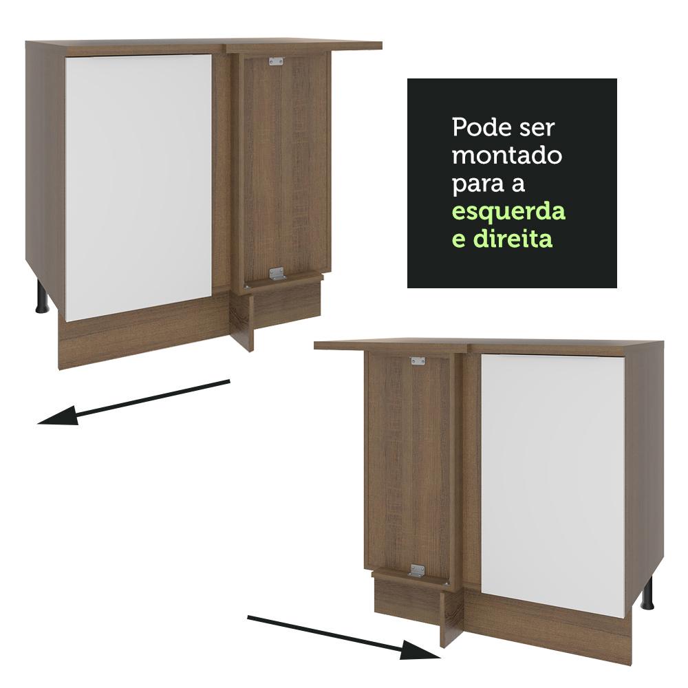 Balcão de Canto Madesa Stella 1 Porta - Rustic/Branco