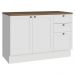 Balcão de Cozinha 120 cm 2 Portas 3 Gavetas Branco Tampo Rustic Vik Madesa