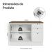 Balcão de Cozinha 120 cm 2 Portas 3 Gavetas Branco Tampo Rustic Vik Madesa