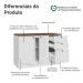 Balcão de Cozinha 120 cm 2 Portas 3 Gavetas Branco Tampo Rustic Vik Madesa