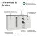 Balcão de Cozinha 120 cm 2 Portas 3 Gavetas Branco Vik Madesa