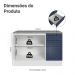 Balcão de Cozinha 120 cm 2 Portas 3 Gavetas Branco/Azul Vik Madesa