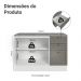 Balcão de Cozinha 120 cm 2 Portas 3 Gavetas Branco/Cinza Vik Madesa