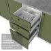 Balcão de Cozinha 120 cm 2 Portas 3 Gavetas Branco/Verde Vik Madesa