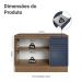 Balcão de Cozinha 120 cm 2 Portas 3 Gavetas Rustic/Azul Vik Madesa