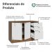 Balcão de Cozinha 120 cm 2 Portas 3 Gavetas Rustic/Branco Vik Madesa