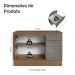 Balcão de Cozinha 120 cm 2 Portas 3 Gavetas Rustic/Cinza Vik Madesa