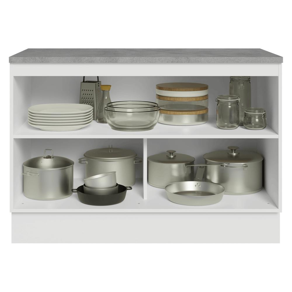 Balcão de Cozinha 120 cm 2 Portas Branco/Azul Vik Madesa