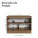 Balcão de Cozinha 120 cm 2 Portas Rustic/Azul Vik Madesa