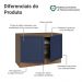 Balcão de Cozinha 120 cm 2 Portas Rustic/Azul Vik Madesa