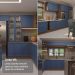 Balcão de Cozinha 120 cm 2 Portas Rustic/Azul Vik Madesa