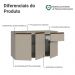 Balcão de Cozinha 120 cm 3 Portas 1 Gaveta Suspenso Crema Nice Madesa