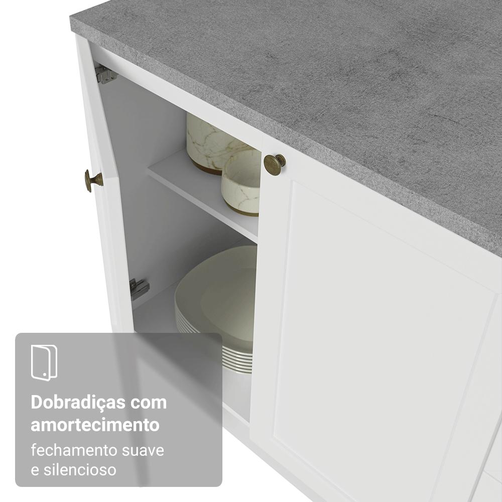 Balcão de Cozinha 35 cm 1 Porta Branco Vik Madesa
