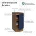 Balcão de Cozinha 35 cm 1 Porta Rustic/Azul Vik Madesa