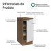 Balcão de Cozinha 35 cm 1 Porta Rustic/Branco Vik Madesa