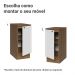Balcão de Cozinha 35 cm 1 Porta Rustic/Branco Vik Madesa