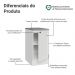 Balcão de Cozinha 40 cm 1 Porta Branco Vik Madesa