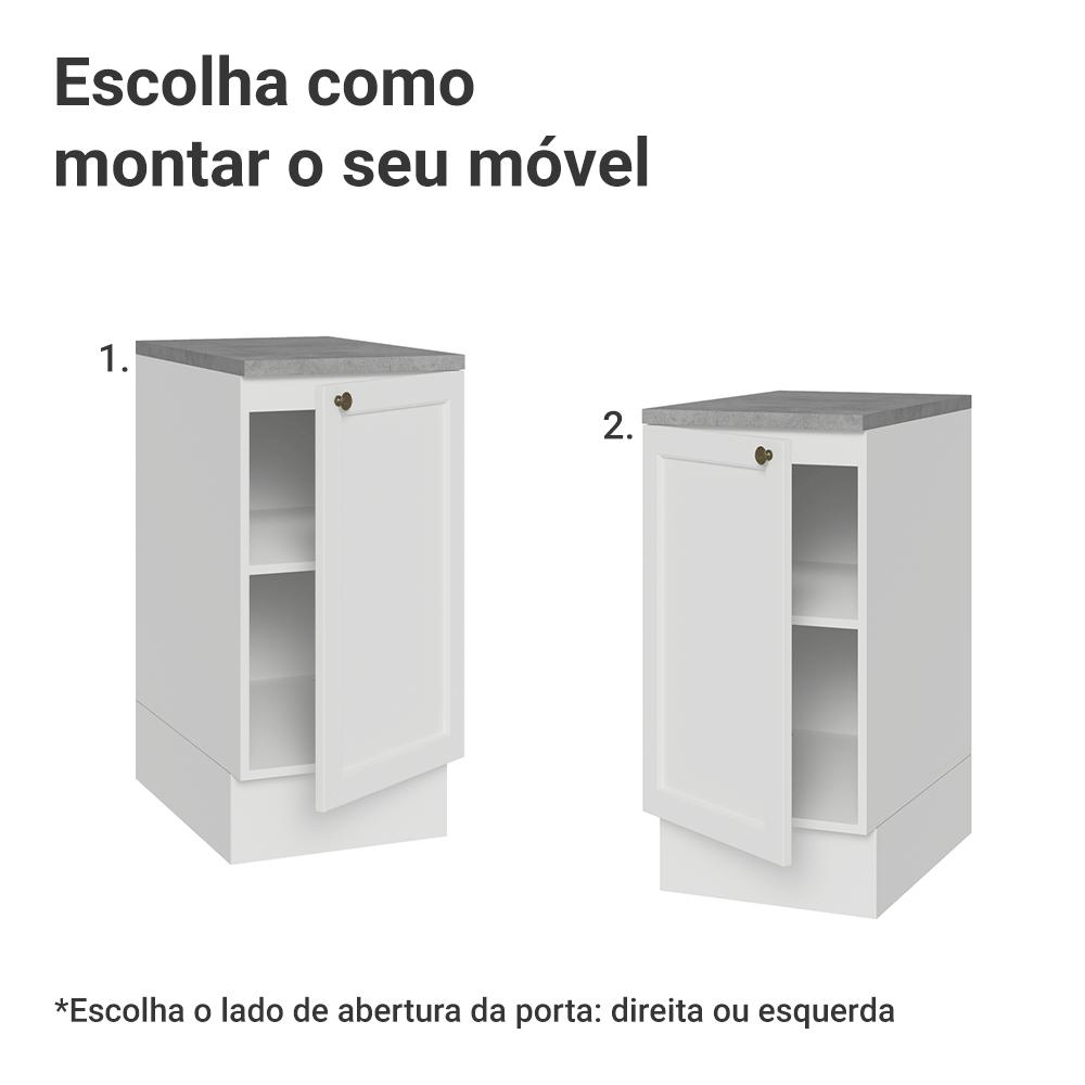 Balcão de Cozinha 40 cm 1 Porta Branco Vik Madesa