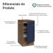 Balcão de Cozinha 40 cm 1 Porta Rustic/Azul Vik Madesa