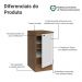 Balcão de Cozinha 40 cm 1 Porta Rustic/Branco Vik Madesa
