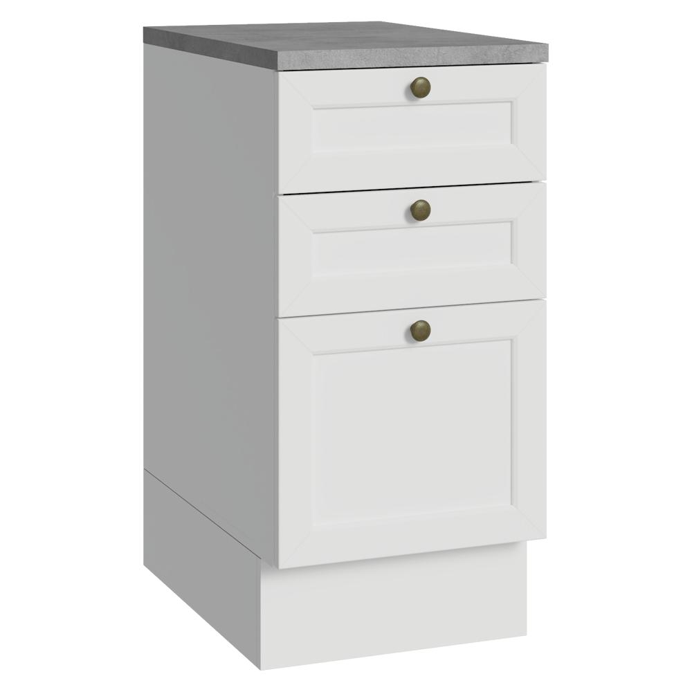 Balcão de Cozinha 40 cm 3 Gavetas Branco Vik Madesa