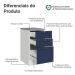 Balcão de Cozinha 40 cm 3 Gavetas Branco/Azul Vik Madesa