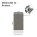 Balcão de Cozinha 40 cm 3 Gavetas Branco/Cinza Vik Madesa