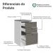 Balcão de Cozinha 40 cm 3 Gavetas Branco/Cinza Vik Madesa
