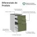 Balcão de Cozinha 40 cm 3 Gavetas Branco/Verde Vik Madesa