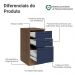 Balcão de Cozinha 40 cm 3 Gavetas Rustic/Azul Vik Madesa