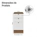 Balcão de Cozinha 40 cm 3 Gavetas Rustic/Branco Vik Madesa