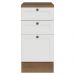 Balcão de Cozinha 40 cm 3 Gavetas Rustic/Branco Vik Madesa