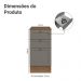 Balcão de Cozinha 40 cm 3 Gavetas Rustic/Cinza Vik Madesa