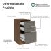 Balcão de Cozinha 40 cm 3 Gavetas Rustic/Cinza Vik Madesa