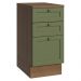 Balcão de Cozinha 40 cm 3 Gavetas Rustic/Verde Vik Madesa