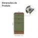 Balcão de Cozinha 40 cm 3 Gavetas Rustic/Verde Vik Madesa