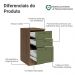 Balcão de Cozinha 40 cm 3 Gavetas Rustic/Verde Vik Madesa