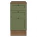 Balcão de Cozinha 40 cm 3 Gavetas Rustic/Verde Vik Madesa