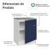 Balcão de Cozinha 60 cm 1 Porta Branco/Azul Vik Madesa