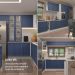 Balcão de Cozinha 60 cm 1 Porta Branco/Azul Vik Madesa