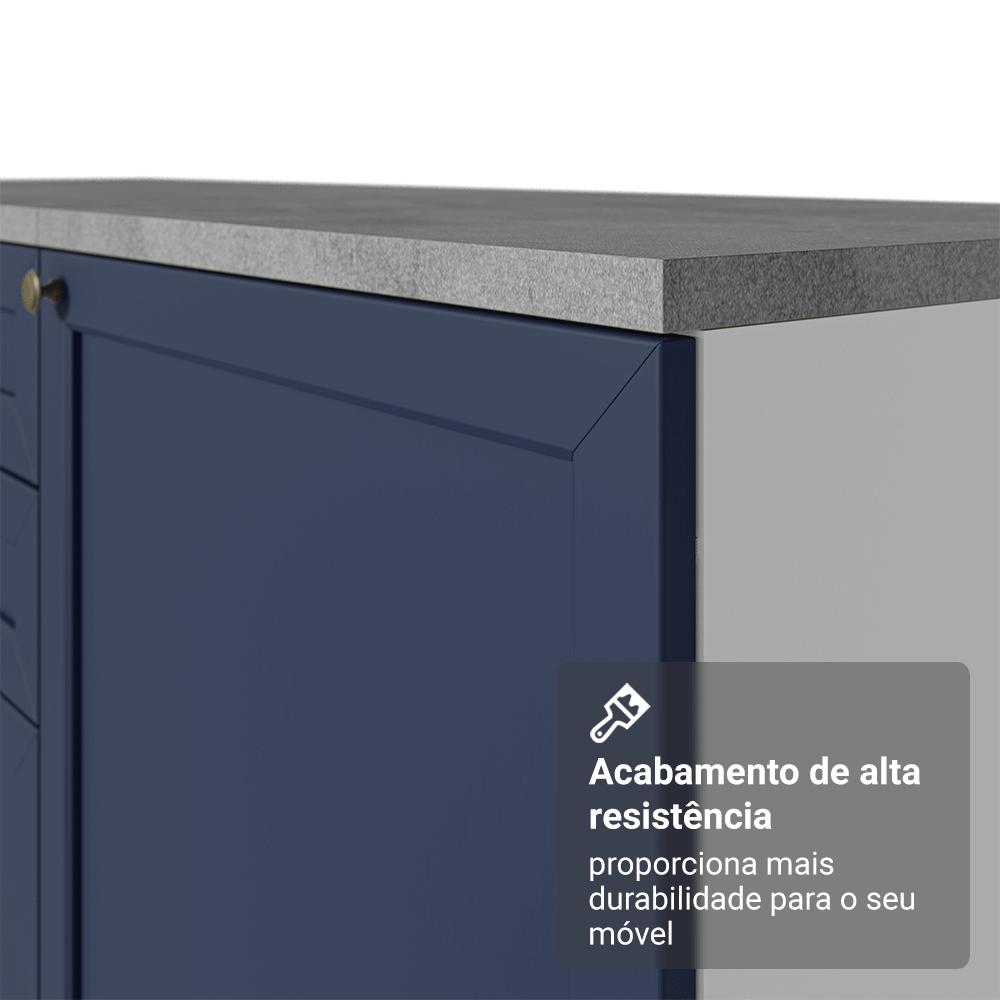 Balcão de Cozinha 60 cm 1 Porta Branco/Azul Vik Madesa