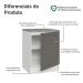 Balcão de Cozinha 60 cm 1 Porta Branco/Cinza Vik Madesa