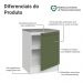 Balcão de Cozinha 60 cm 1 Porta Branco/Verde Vik Madesa