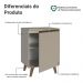 Balcão de Cozinha 60 cm 1 Porta Com Pés Crema Nice Madesa