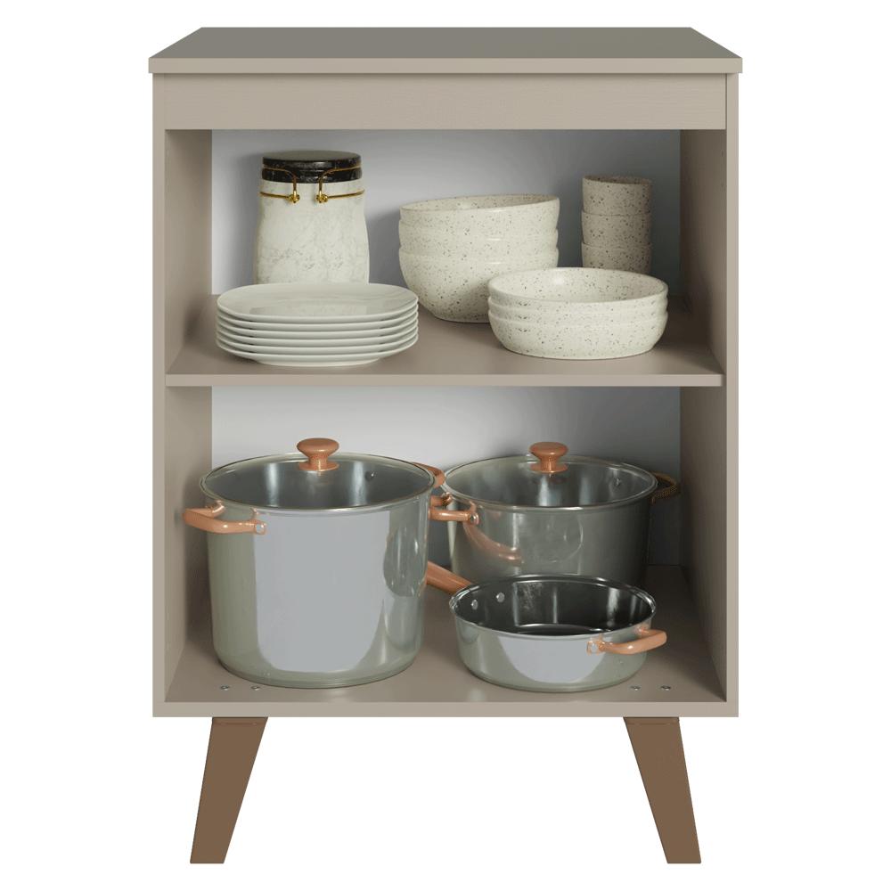 Balcão de Cozinha 60 cm 1 Porta Com Pés Crema Nice Madesa