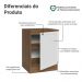 Balcão de Cozinha 60 cm 1 Porta Rustic/Branco Vik Madesa