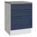 Balcão de Cozinha 60 cm 3 Gavetas Branco/Azul Vik Madesa