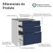 Balcão de Cozinha 60 cm 3 Gavetas Branco/Azul Vik Madesa