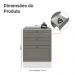 Balcão de Cozinha 60 cm 3 Gavetas Branco/Cinza Vik Madesa